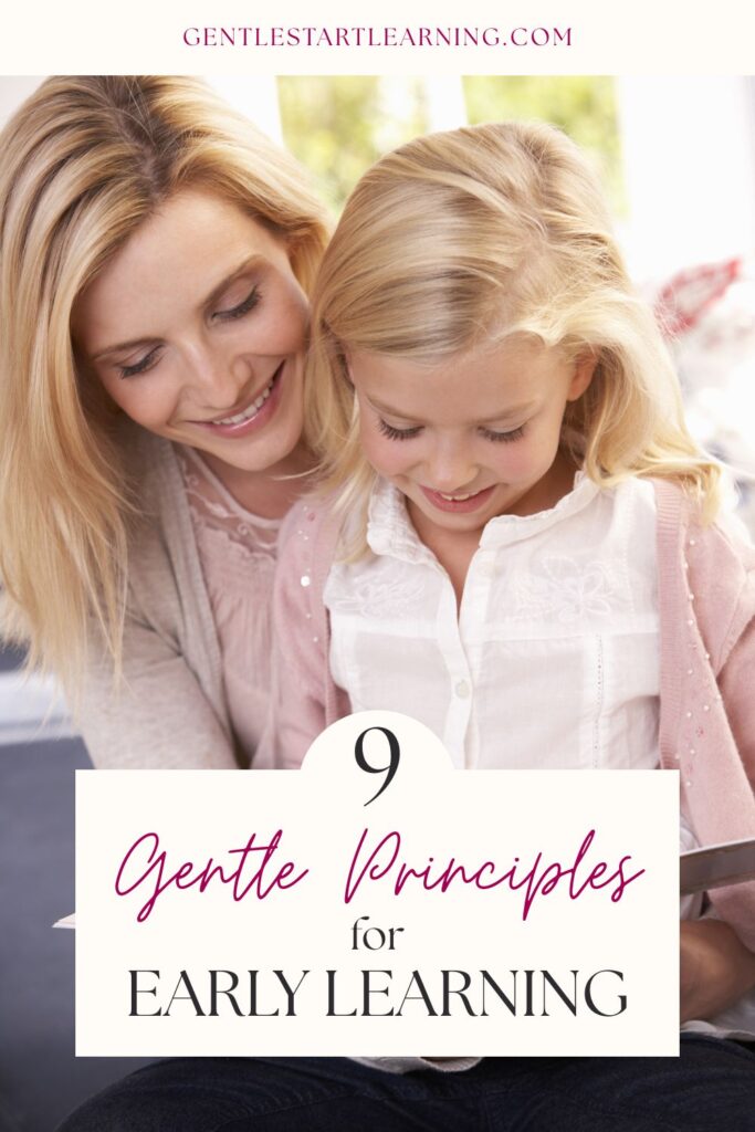 A parent and young child reading together, representing gentle principles for early learning at home through connection and shared everyday moments.